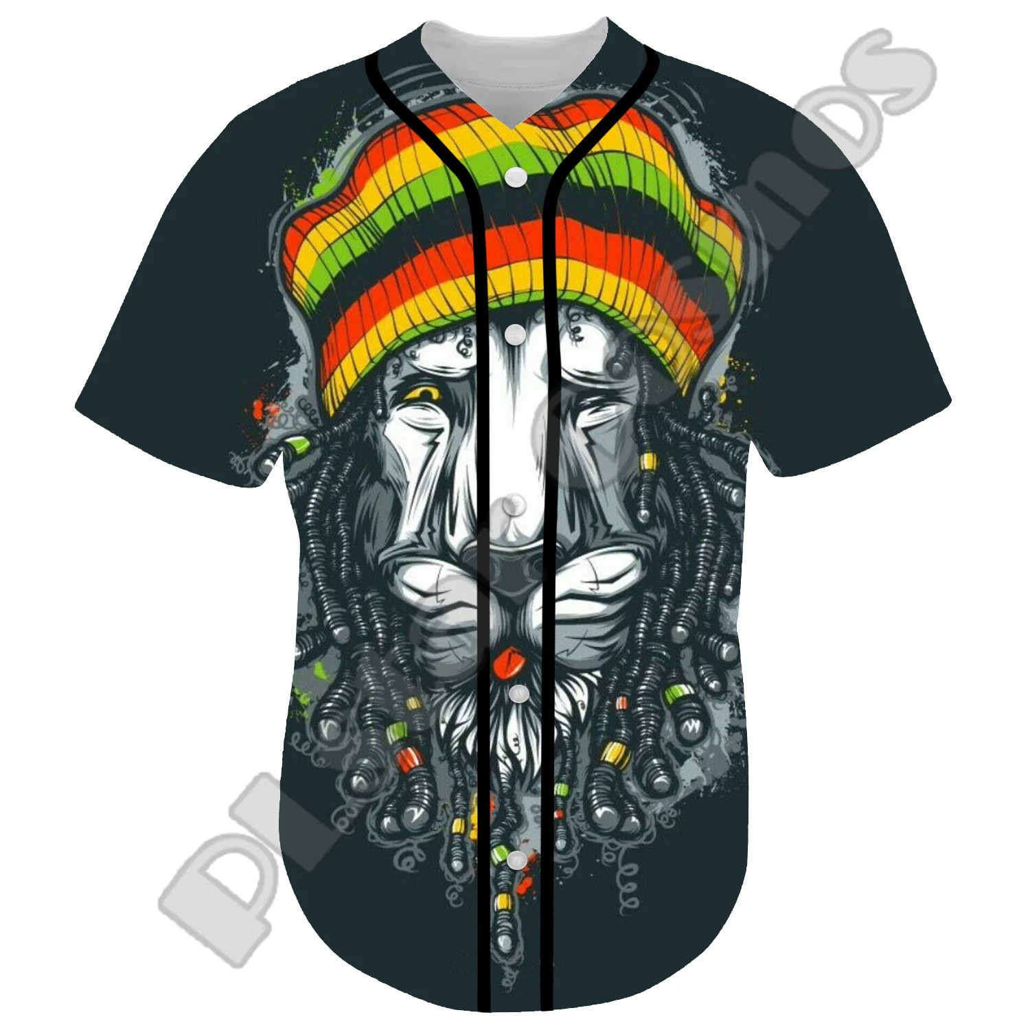 

Bob Marley Reggae Black Legend MusicianRastafari Lion Tattoo 3DPrint Summer Baseball Shirts Jersey Casual Unisex Short Sleeves W