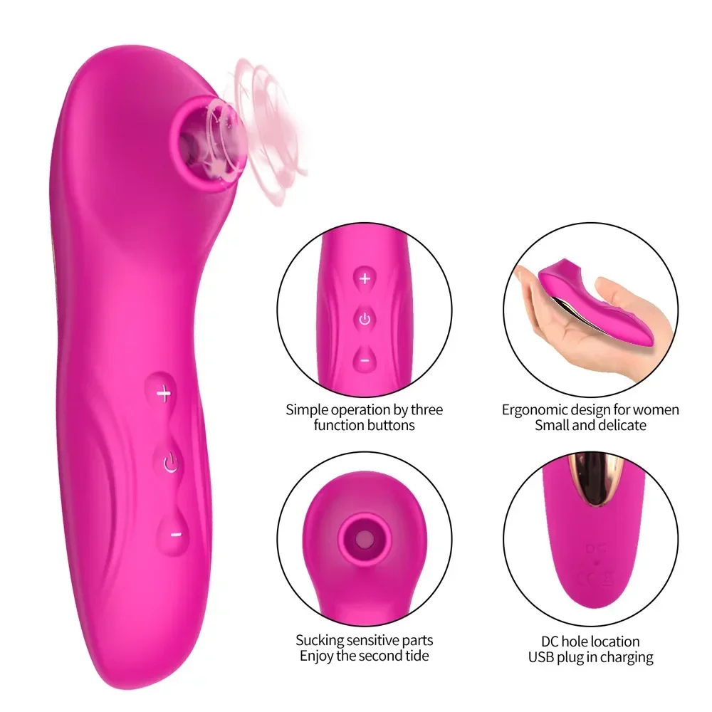 Powerful Breast Vacuum Sucker Clit Sucking Vibrator Sex Toys for Women Nipple Oral Stimulator Massager G-spot Orgasm Masturbator