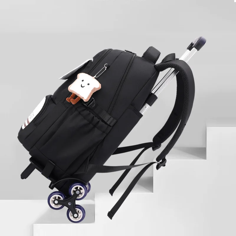 Rolling School Bags for Girls Backpack Children Waterproof School Backpacks with Wheels Middle School Trolley Luggage Back Pack 4