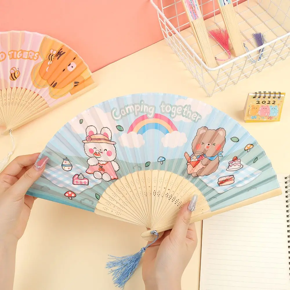 FashionSummerCuteCartoonSmallFoldingHandFanChildrenStudentFoldingFanPortableKids