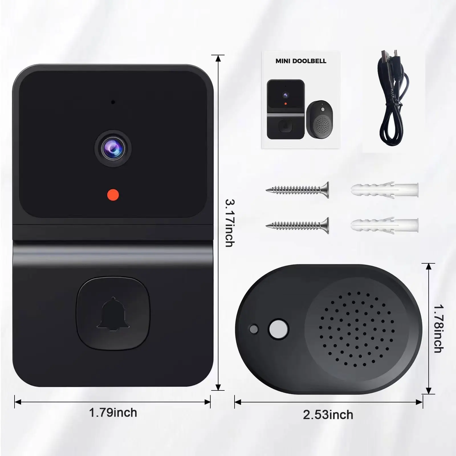 Interphone Vidéo Wifi Sans Fil V-TAC - Sonnette Avec Caméra Et Notification App - Compatible Alexa