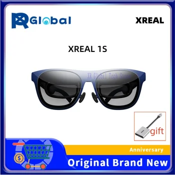 Occhiali AR intelligenti XREAL 1S: Native da 2D a 3D, 3DoF Spatial Hover, schermo gigante portatile da 500", 52 ° Visualizzazione del film FOV