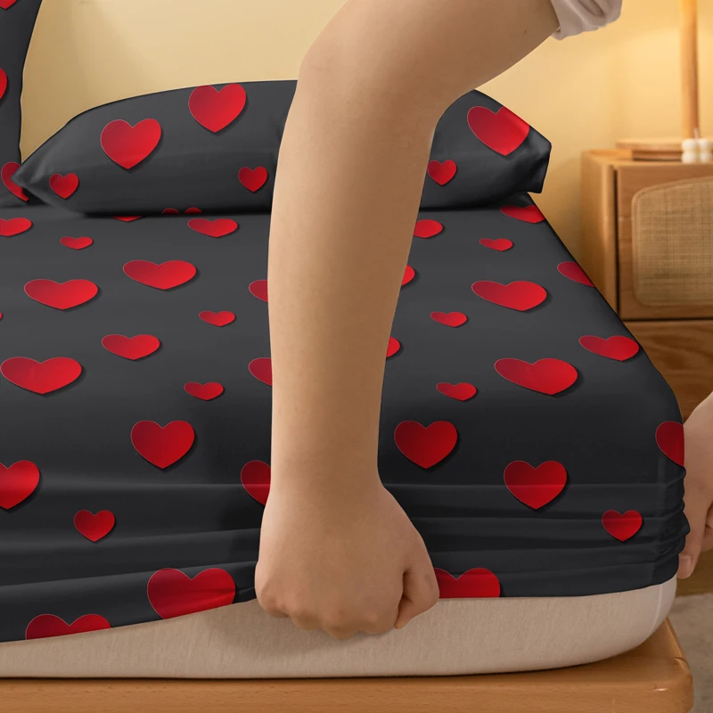 Description Picture 6 of item1 Piece of Love Surging Gray Patterned Matte Bedsheet, Bedroom Printed Bedspread, Bedding (Excluding Pillowcases)