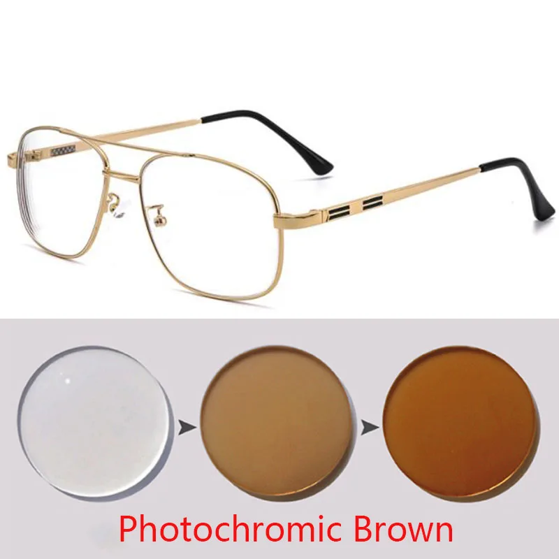 Alloy Glasses Men big Square Myopia Prescription Eyeglasses Women Metal Full Optical Eyewear 2256 SPH 0 -0.5 -0.75 -1.0 TO -6.0 2