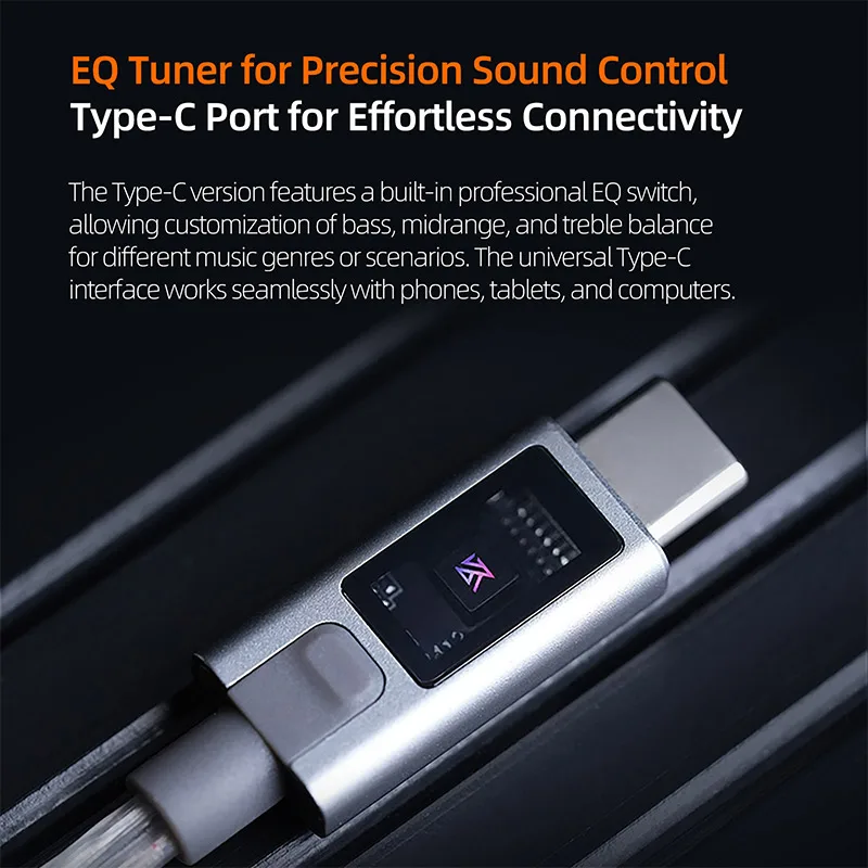 Silver-Plated Dual Mic Upgrade Cable with 3.5MM/Type-C Connector