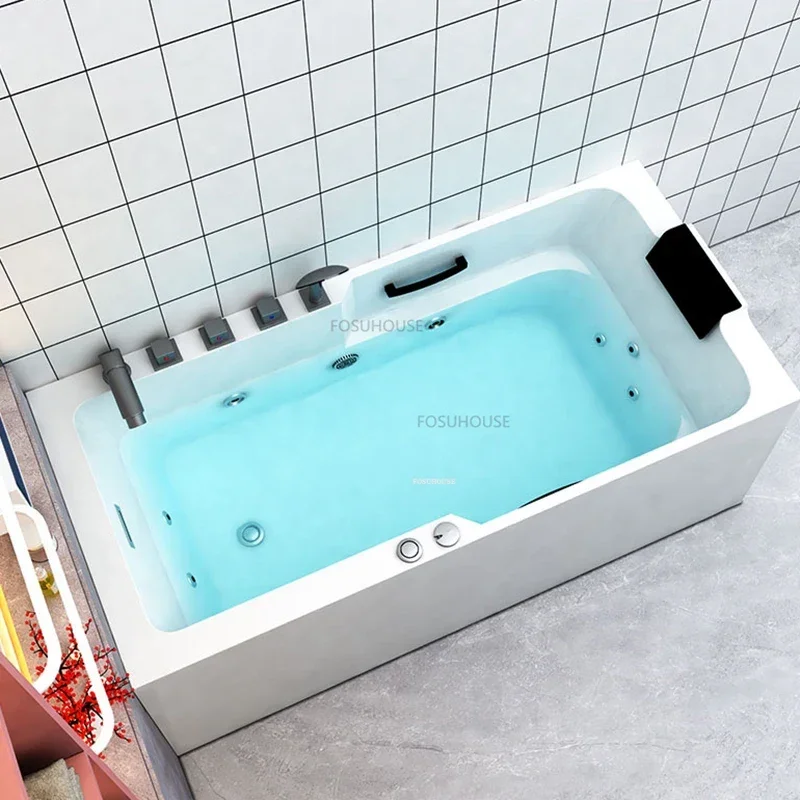 Nordic Acrylic Bathtubs For Bathroom Hotel Massage Bathtub Adults Lie Down Portable Comfortable With Armrests Thicken Seat Bath