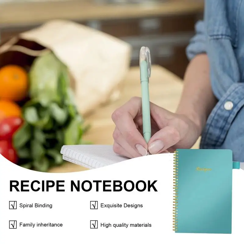 Recipe Book To Write In Your Own Recipes - Blank Family Cook Book Journal  to Create Your Own DIY 100 Page Cookbook - Spiral Bound Recipe Organizer 