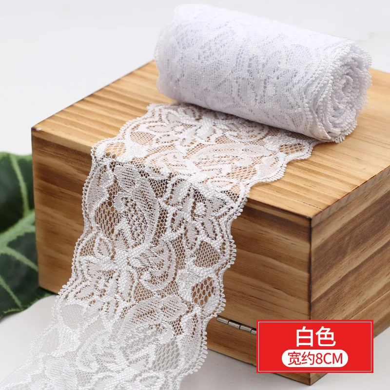 8cm Spandex Lace Elastic Crafts Sewing Ribbon Stretch Lace Trimming Fabric Knitting Material DIY Garment Accessories lace fabric lace ribbon lace garment accessories lace sewing supplies lace accessories lace sewing accessories
