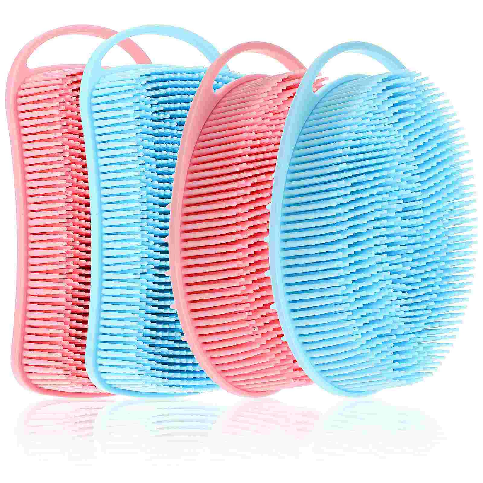 

4Pcs Silicone Massage Cleaning Brushes Body Shampoo Brush Body Scrubber Hair Scalp Massager