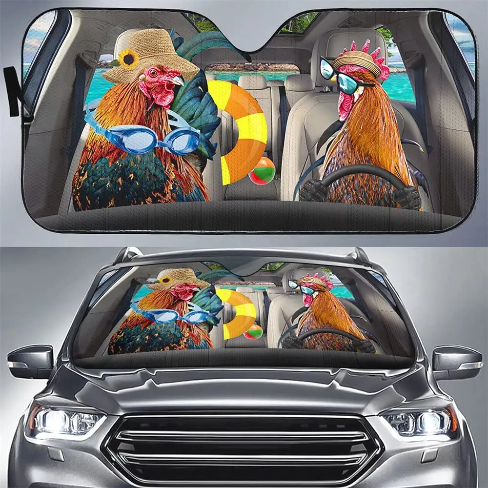 Chicken Car Sunshade, Chicken Gift, Chicken Car Decor, Funny Chicken Car  Sunshade, Rooster Car Windshield Cover, Rooster Car Sunshade 