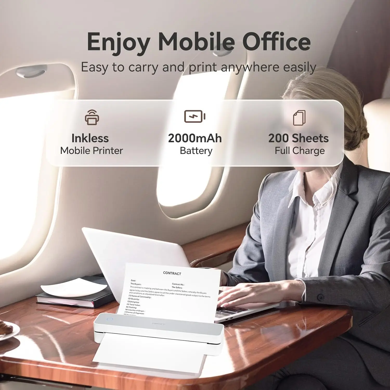 200/300dpi HPRT A4 감열 블루투스 무선 프린터 휴대용 미니 모바일 드로잉 프린팅 복사기 8.5 X 11 US Letter & A4 용지