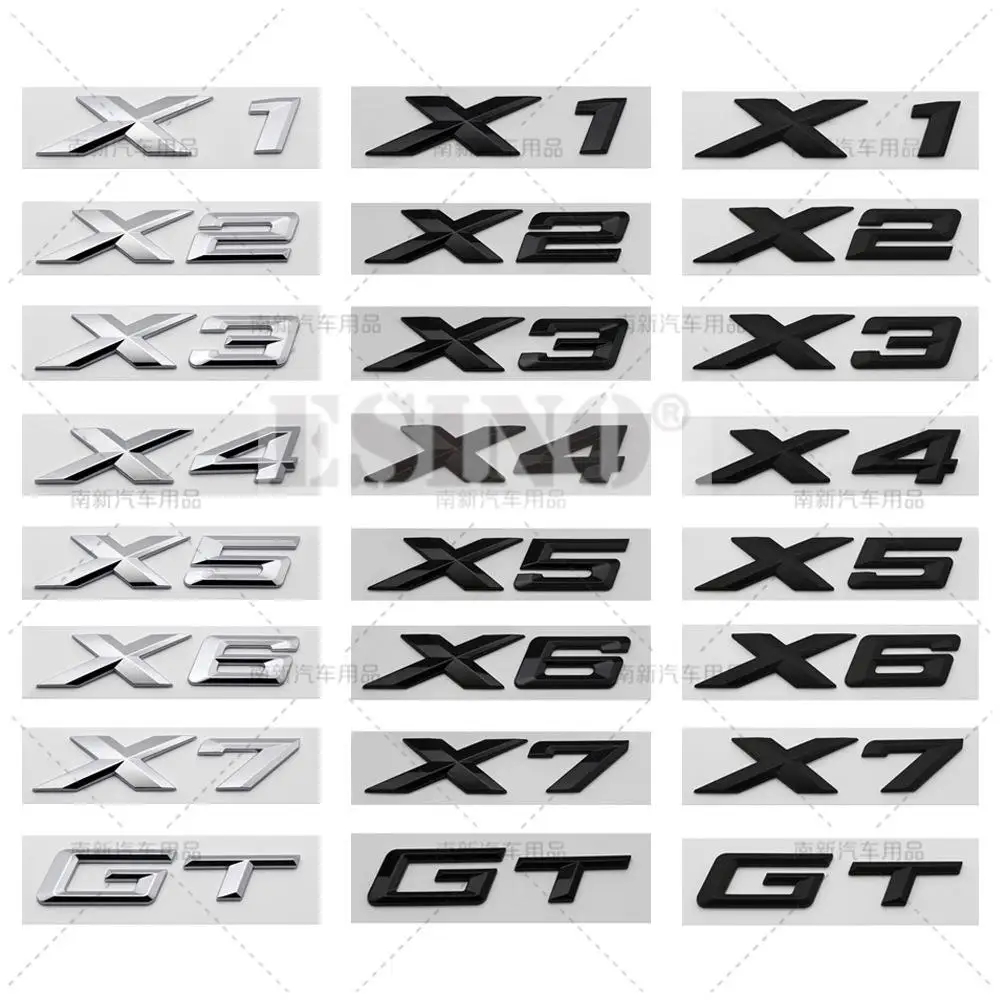 Car Styling 3D Abs Posteriore Tronco Emblema X1 X2 X3 X4 X5 X6 Gt Distintivo Auto Emblema Adesivo Per Bmw F48 F39 G01 G02 G05 G06 G07 G32