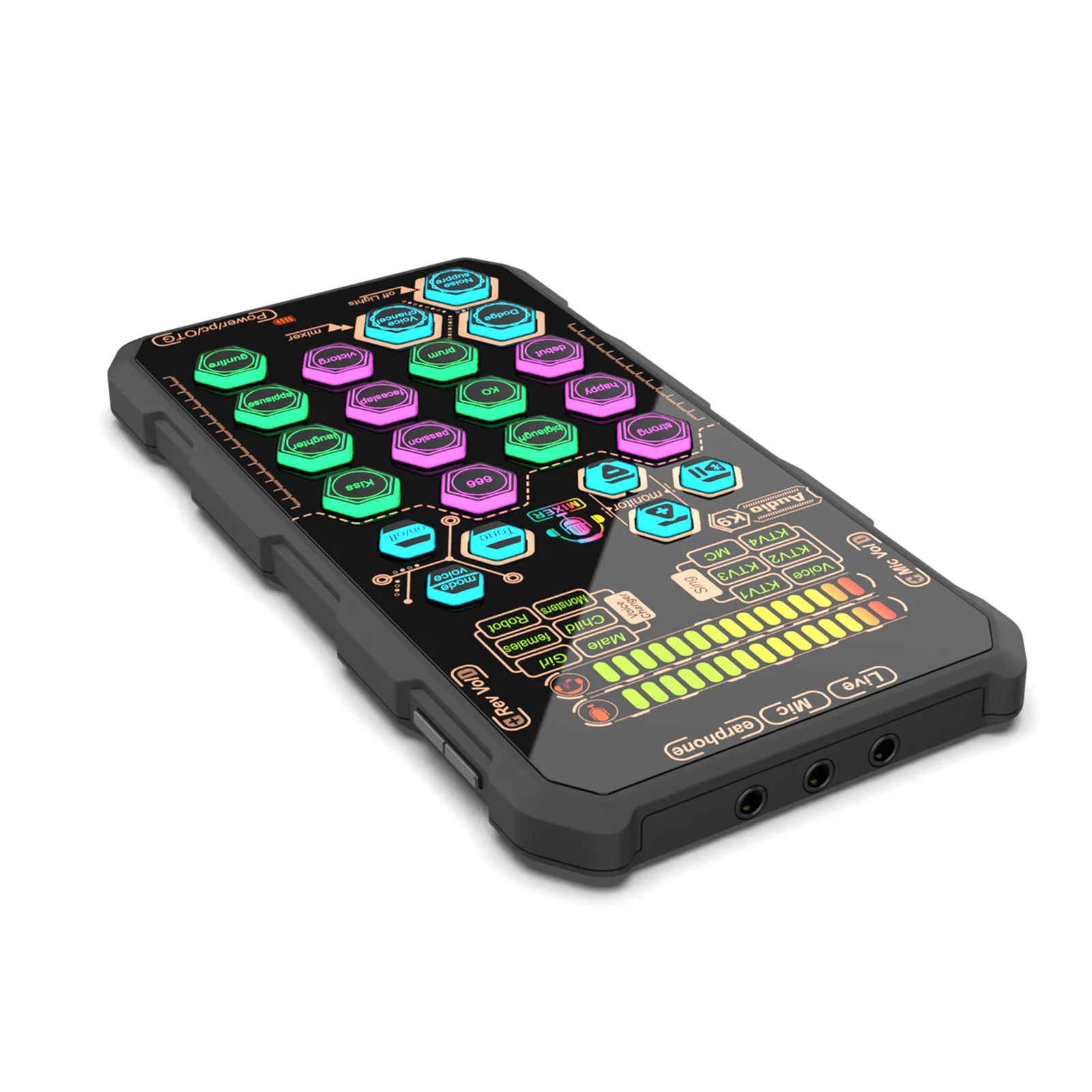 팟캐스팅 방송 노래 녹음을 위한 음성 변조 기능이 있는 K9 휴대용 라이브 사운드 카드 사운드 보드 세트