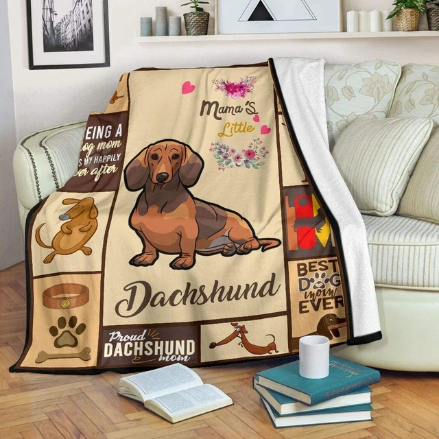 Dog Shaped Pillow Throw Dachshund and Paw Print Bag Gift Set New