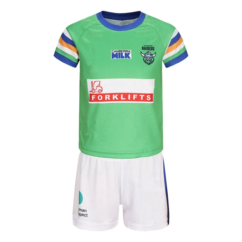 

2024 Canberra Raiders Home Jersey комплект для малышей регби детская футболка Размер: 16-26 (имя и номер на заказ)