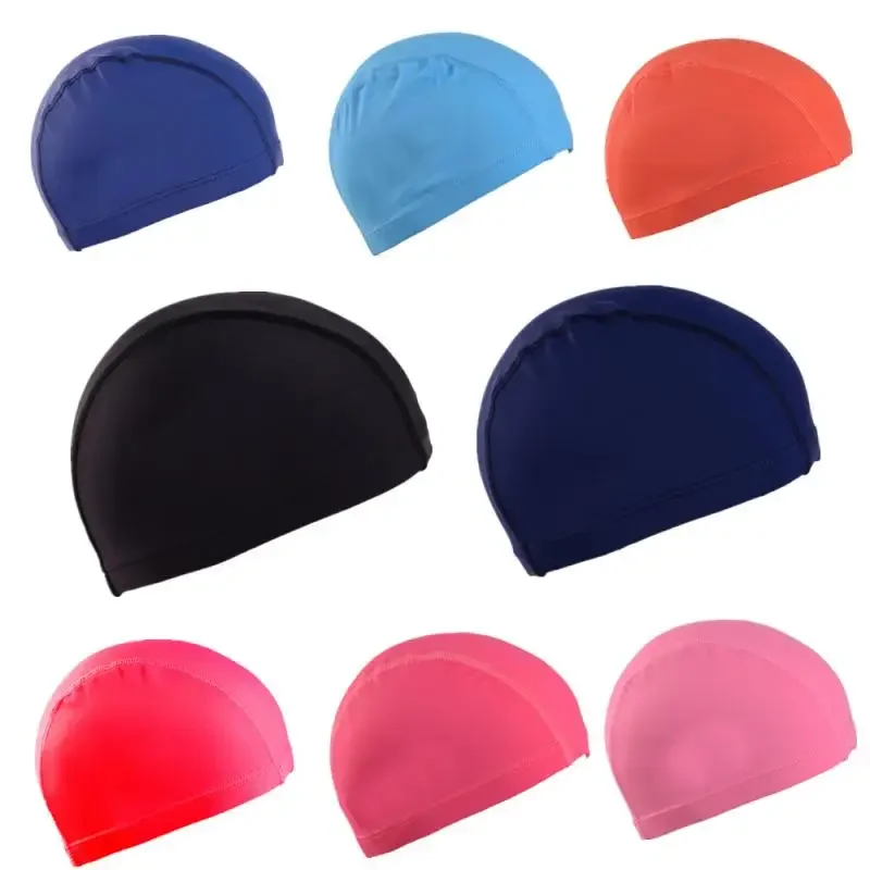 Ultra thin Bathing Caps Free Size Comfortable Swimming Caps For Men Women Elastic Nylon Ear Protection Long Hair Swimming Hat 5