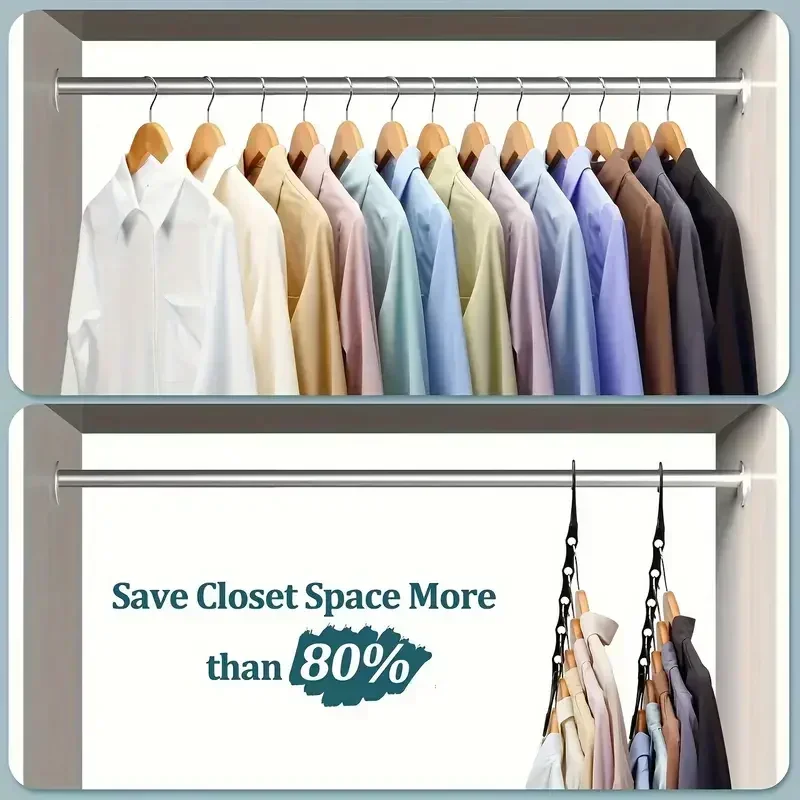 Hook Space Saving 5-hole Plastic Hanger Suitable Apartments