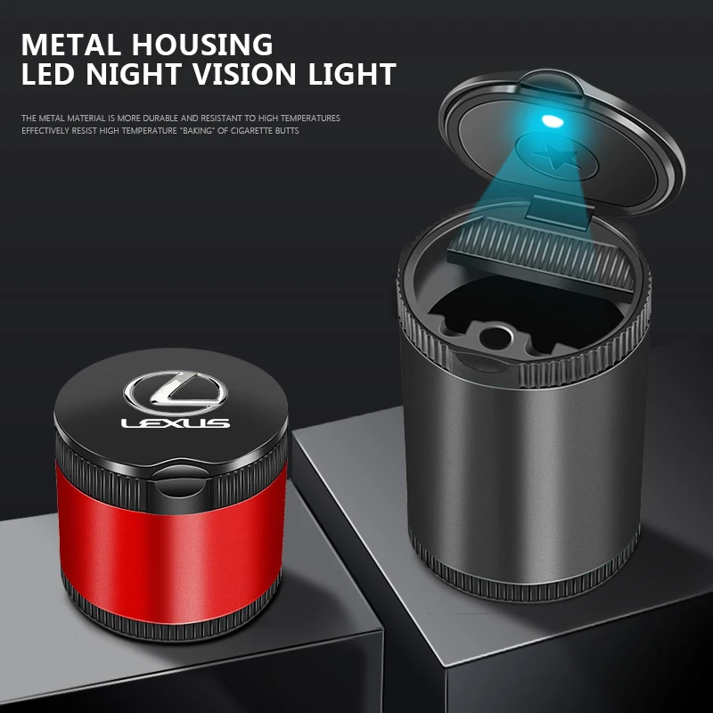 휴대용 차량용 금속 재떨이, 렉서스 F 스포츠 LBX NX RX 350h 450h ES UX 300e GS GX IS LS LX CT LC 용 컵홀더 장식 재떨이