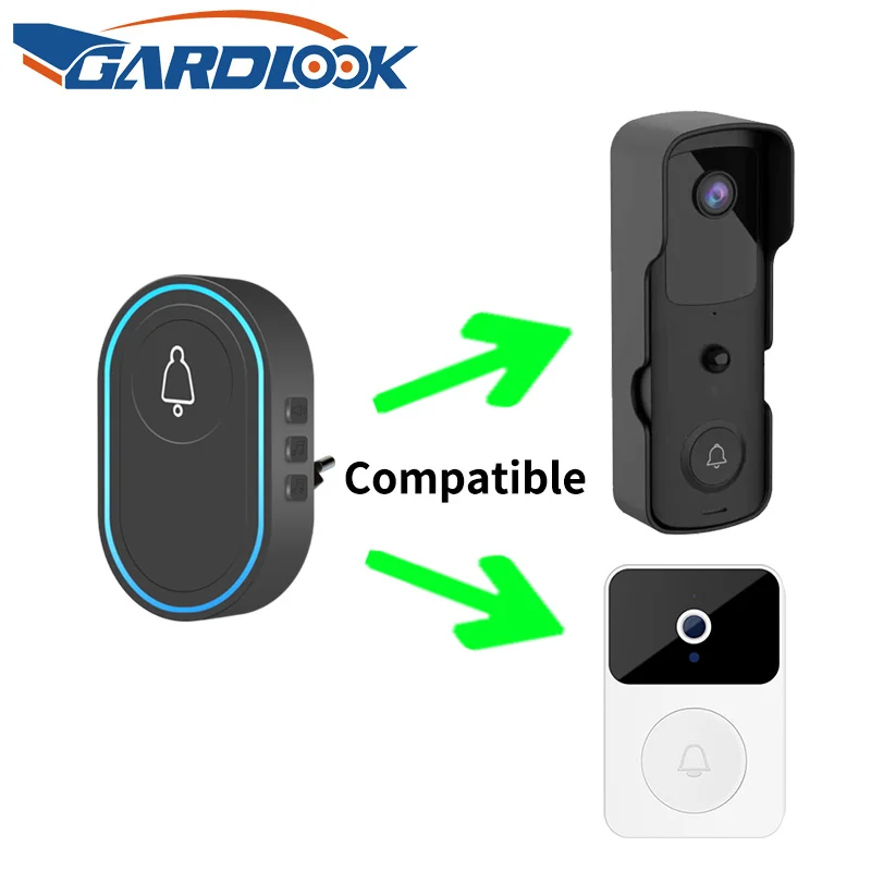 Wireless 433Mhz Doorbell GARDLOOK Intelligent Welcome Home Alarm System EU US Plug Smart Door Bell