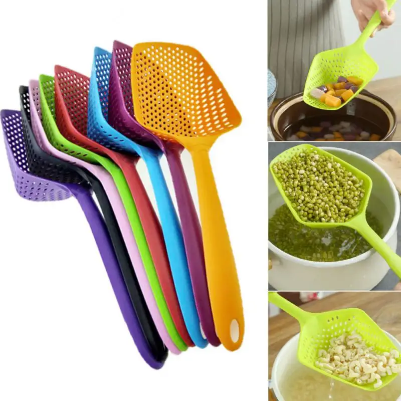 1pc Kitchen Soup Spoon Multifunctional Cooking Spoon Fry Food Mesh