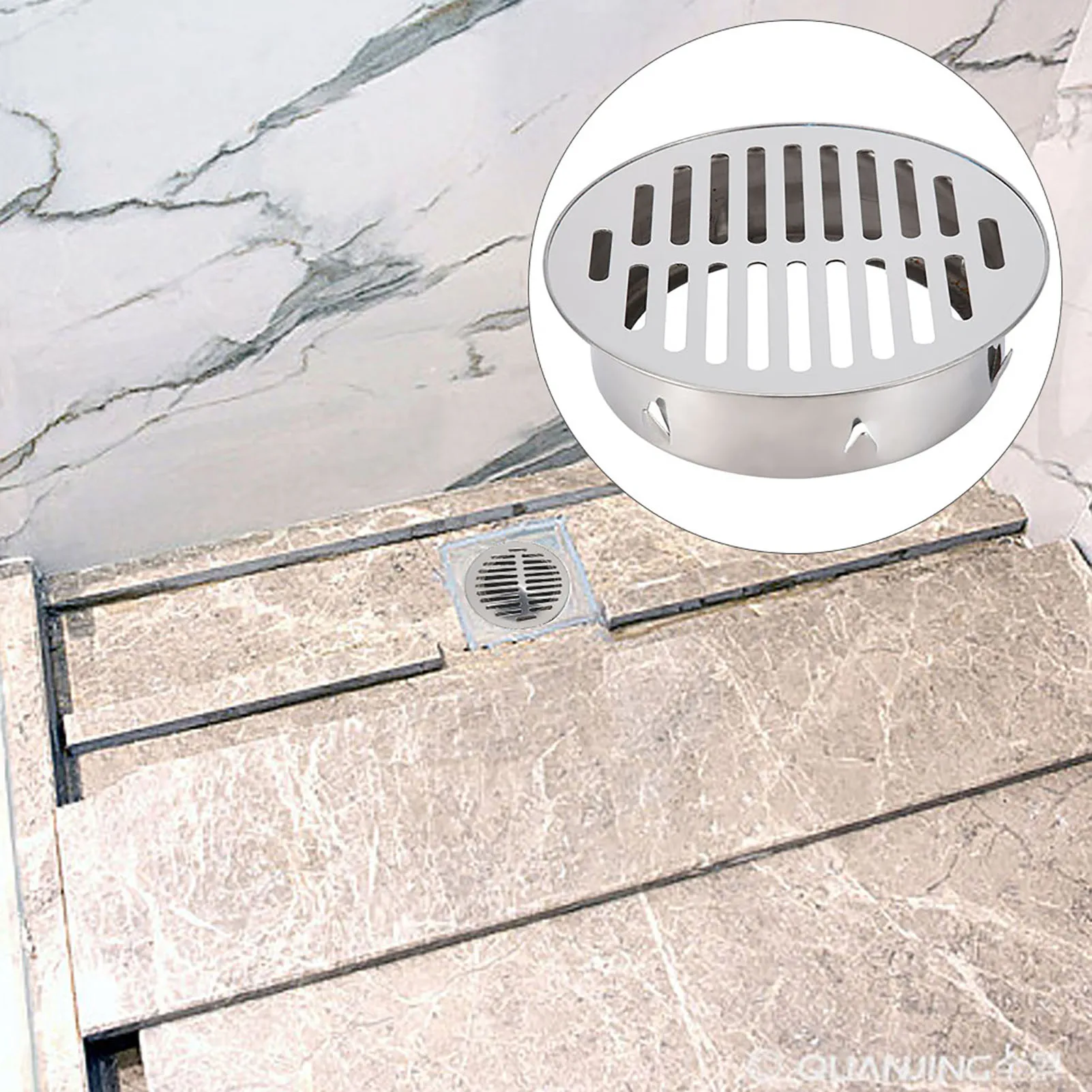 Stainless Steel Bathroom Drain Cover Hair Catcher Balcony Drainage Stopper Plug Round Outdoor Roof Anti-blocking Floor Strainer Drain Filter Shower Drain Cover Drain Strainer Hair Catcher Stopper Drain Stopper Basin Drain Stopper Floor Drain Filter Bathroom Sink Stopper Bathroom Sink Plug Washbasin Drain Plug