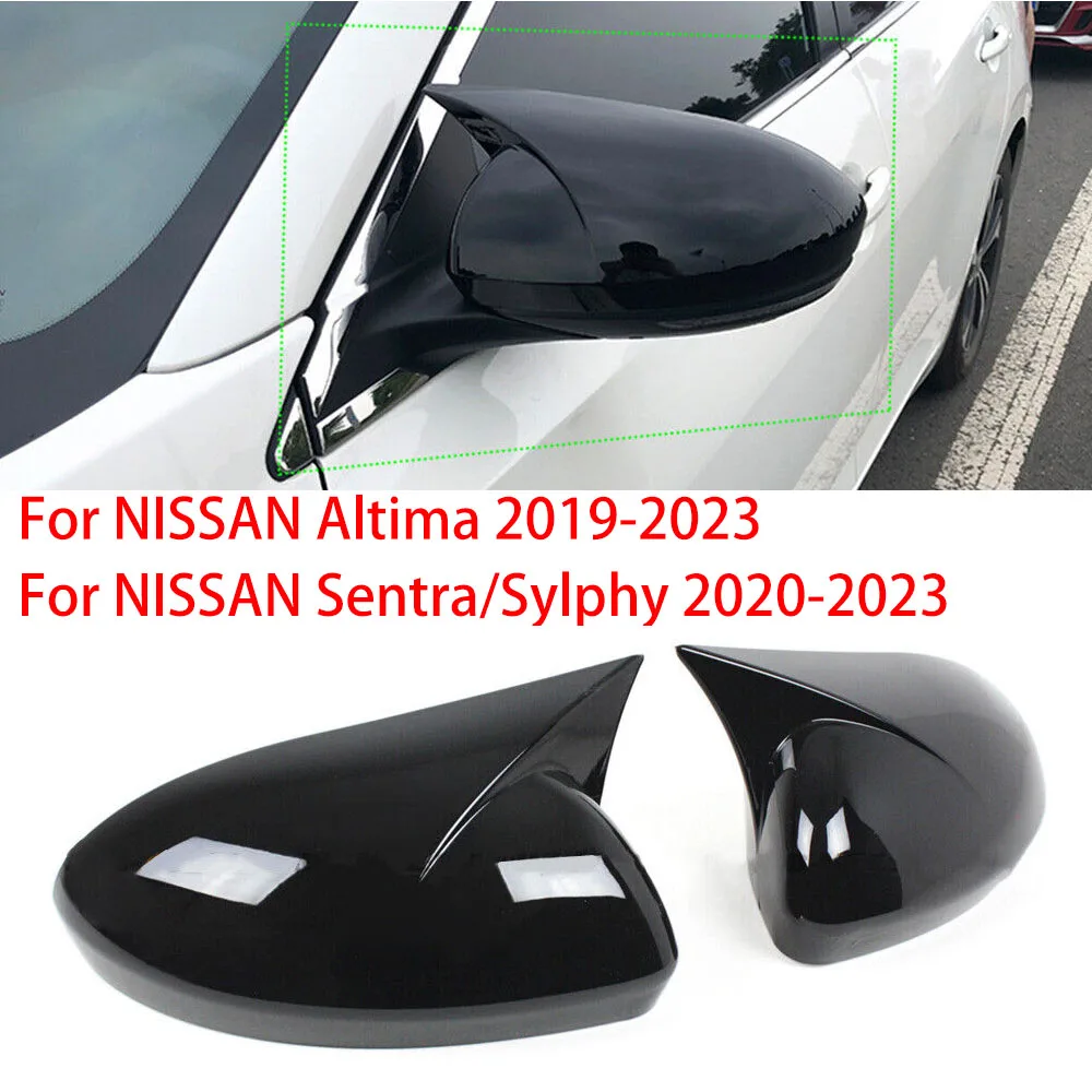 

For NISSAN Altima 2019-2023 Sentra/Sylphy 2020-2023 Mirror Cover Rearview Side Mirror Cover Wing Cap Exterior Rear View Trim
