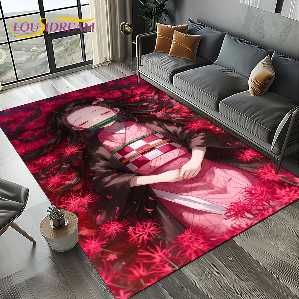 Cartoon Demon S-Slayer Carpet Rug for Living Room Bedroom