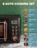 Retro Microwave Oven, SIMOE 0.7 Cu Ft Small Microwave with Defrost, 5 Micro Power, 8 Auto-cooking Set & Child Lock, Compact Micr 4