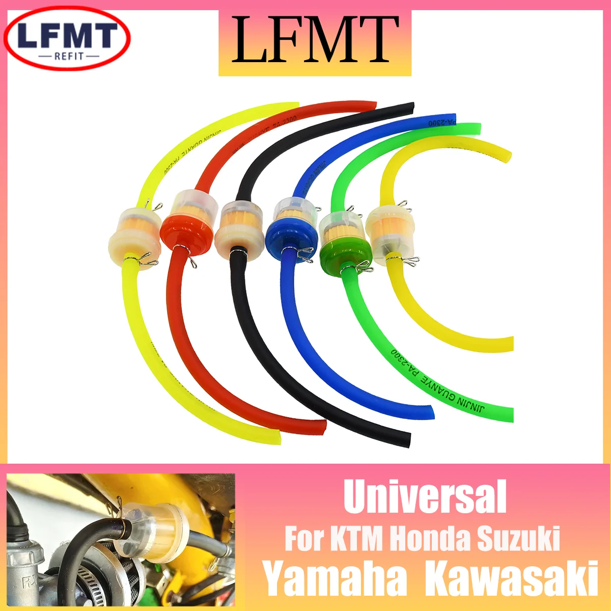 Motorcycle fuel filter Universal Gas fuel filters 49cc 50cc 110cc 125cc For motorcycle Motocross dirt pit bike Moped scooter ATV Go kart
