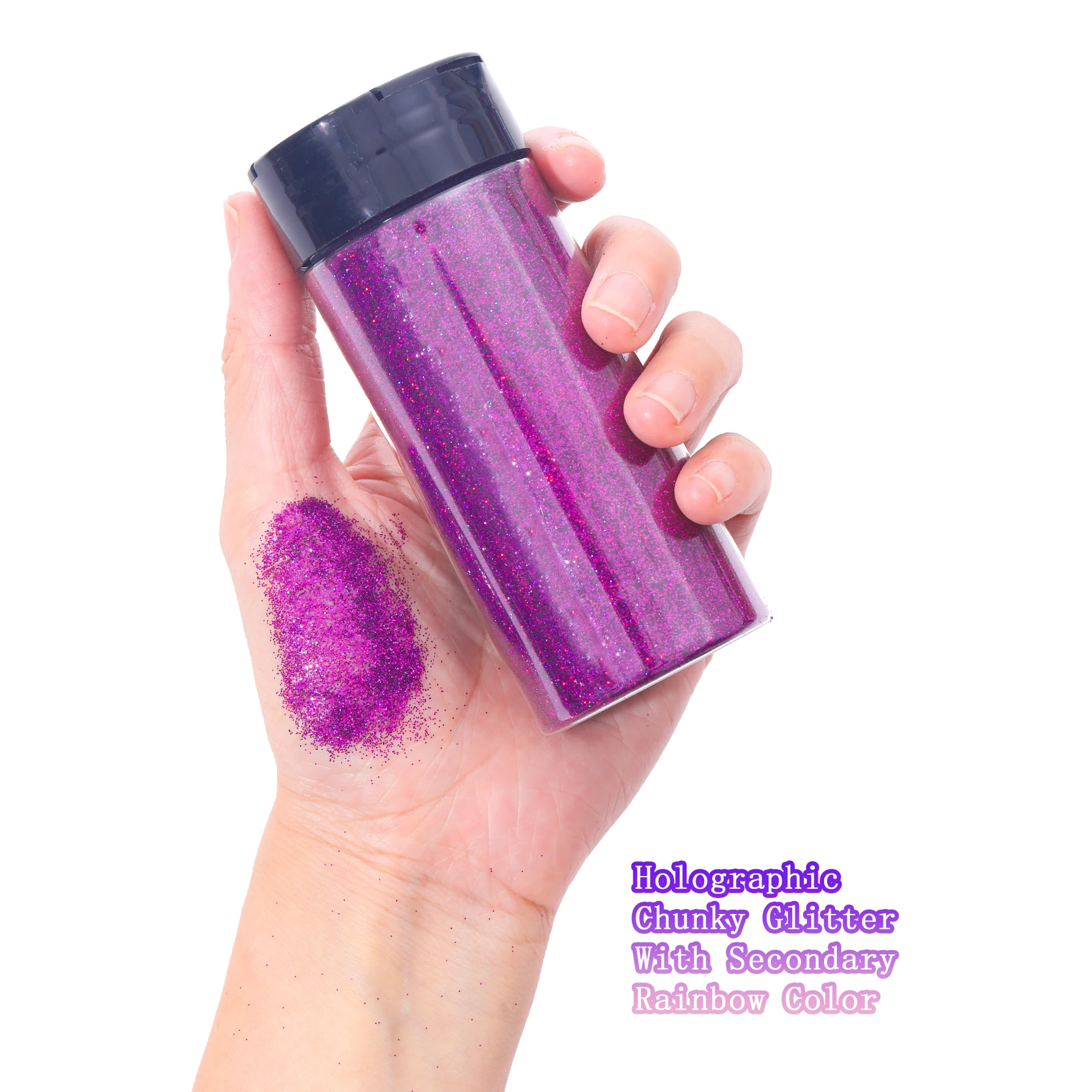 80G/2.8OZ Holographic Ultra Fine Glitter 1/128" Resin Glitter Powder Sequins Flakes Hair Face Bod Nail Glitter