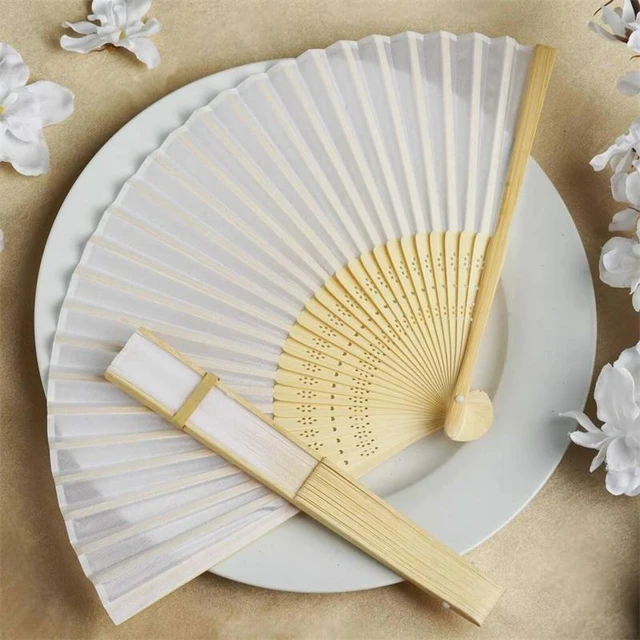 5pcs White Folding Elegant Paper Hand Fan Wedding Party Favors mariage  Dance Hand Fan (white) - AliExpress