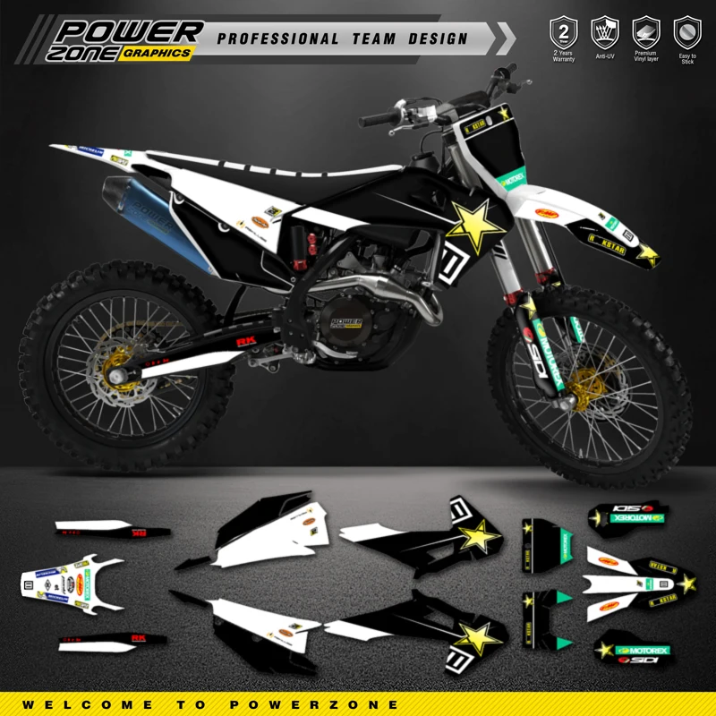 

PowerZone Custom Team Graphics Decals Stickers For Husqvarna 19-22 TC FC TX FX FS 20-23 TE FE 125-450CC Motorcycle Decal 45