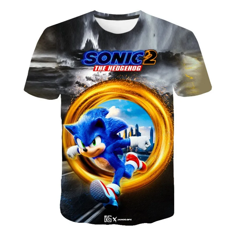 thumbnail image 1 of Sonic The Hedgehog Anime Harajuku 3D Camiseta con impresión digital Camisetas de verano para hombre y mujer Disfraces de cosplay para niños Camisetas Tops, 1 of 5