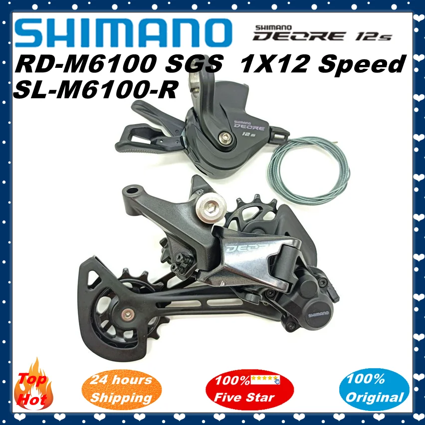 

SHIMANO DEORE M6100 12 speed Groupset Shifter SL-M6100-R Rear Derailleur RD-M6100-SGS Original parts for MTB bike