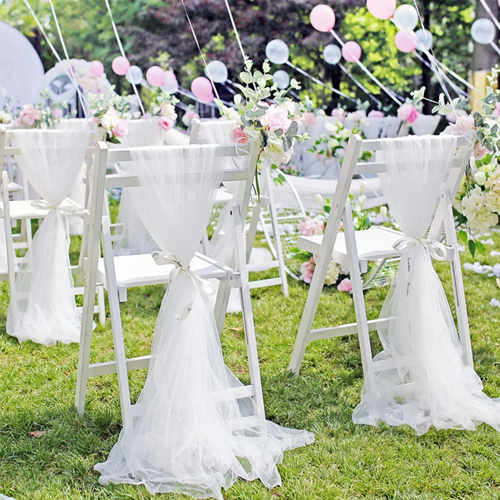 Ceinture de chaise en Tulle, maille de gaze, décor de fête, Banquet,  événement, Organza, mariage, 2m | AliExpress