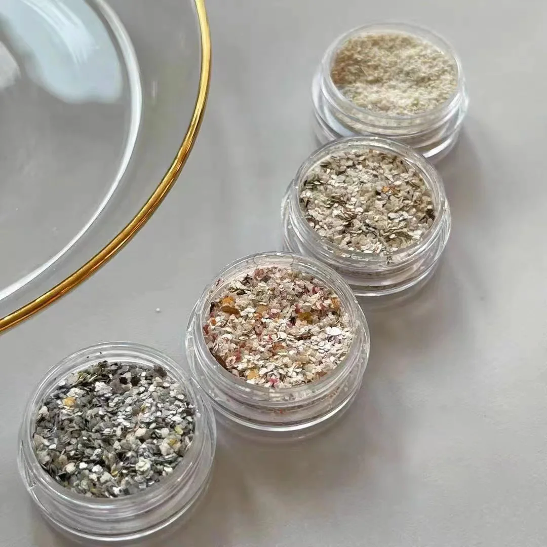 Natural White Gray Pink Mixes Mica Flakes Flitter for Resin Painting Arts Crafts,Nail Art,DIY Decoration Leaf Multi-Use 1-3mm
