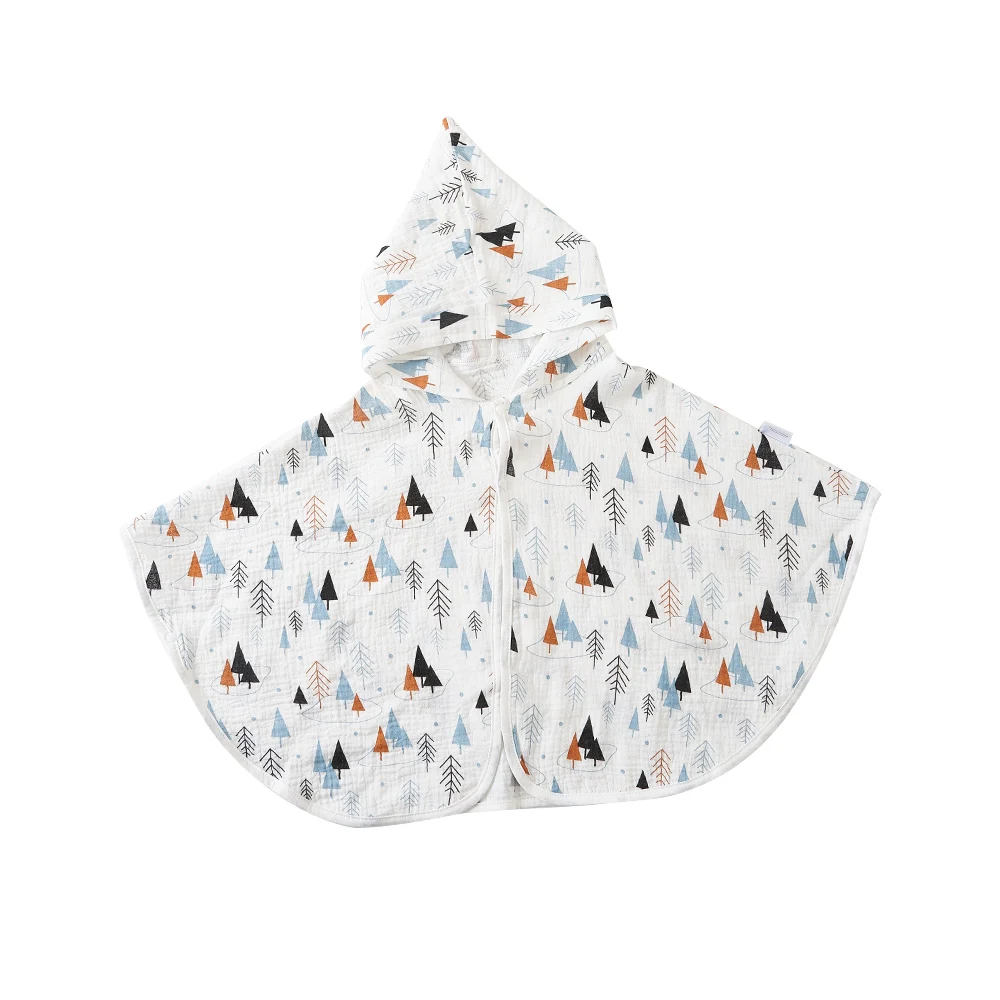 Kangobaby #My Soft Life# Breathable Cute Fashion Cotton Baby Hooded Bath Towel Newborn Muslin Blanket Infant Cloak Swaddle
