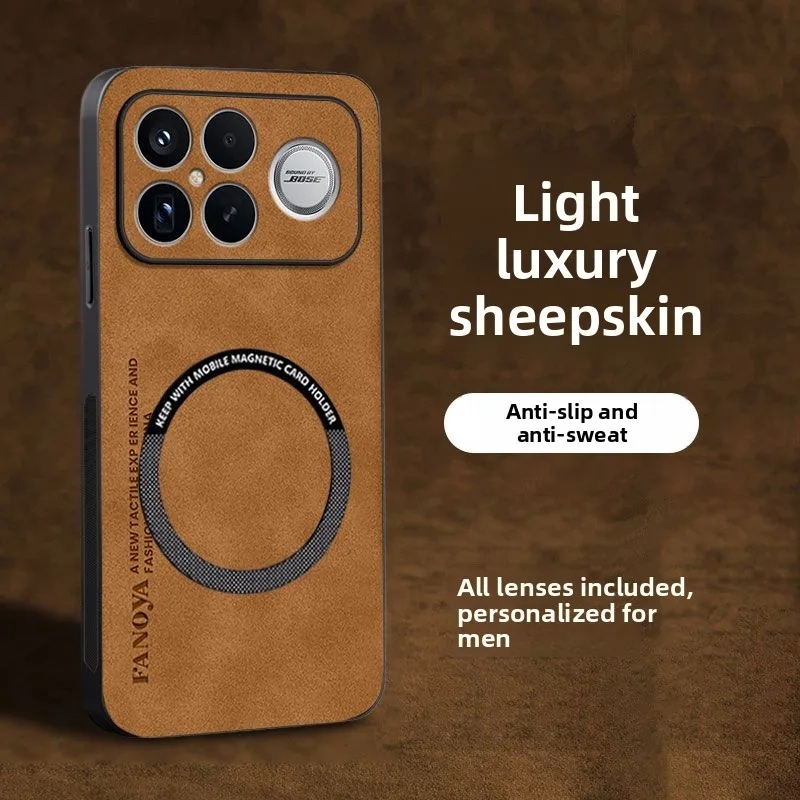Premium Sheepskin Magnetic Case - Shockproof & Full Camera Protection