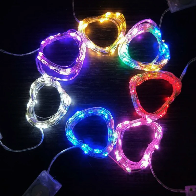 DIY 웨딩 파티 침실 파티오 크리스마스용 LED 요정 조명, 배터리 스트링 조명, 반딧불 별이 빛나는 달 별빛, 10 개