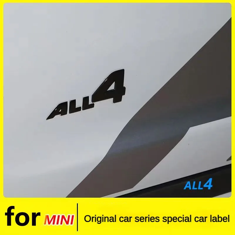 1PCS 3D Metal ALL4 Emblem Sticker For MINI R60 R61 F60 F54 F55 F56 Cooper S Countryman CLUBMAN Car Trunk Fender Decal