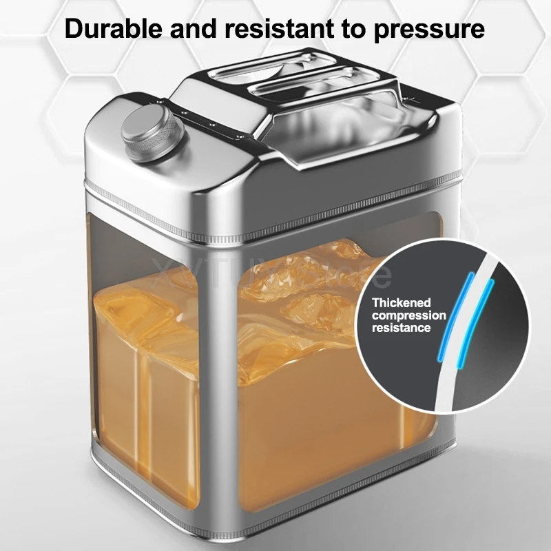 20L 30L Litres 201 Stainless Steel Fuel Tank Thickened 40L 50L 60L Petrol Storage Oil Jerrycan Car Motorcycle Truck Gas Can
