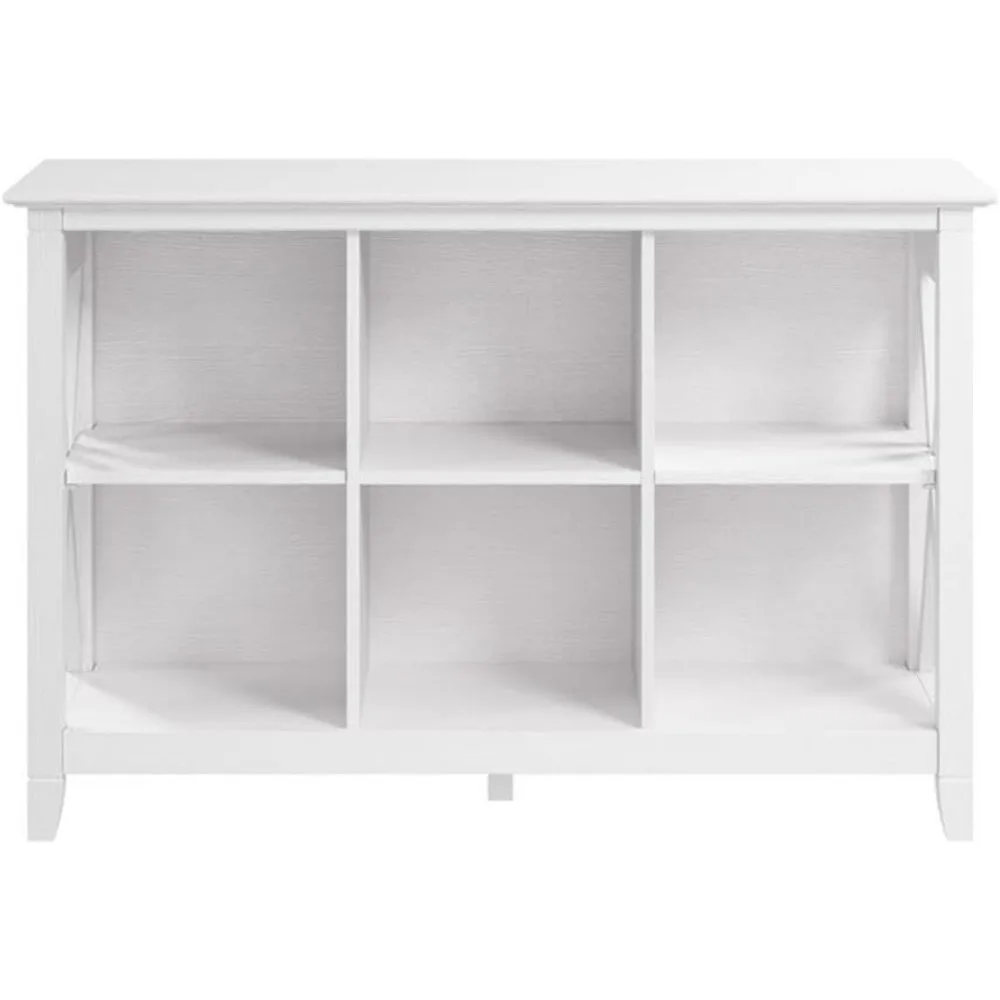 Key West 6 Cube Bookcase in Pure White Oak, Small Organizer for Home Office, Living Room, and Entryway 4