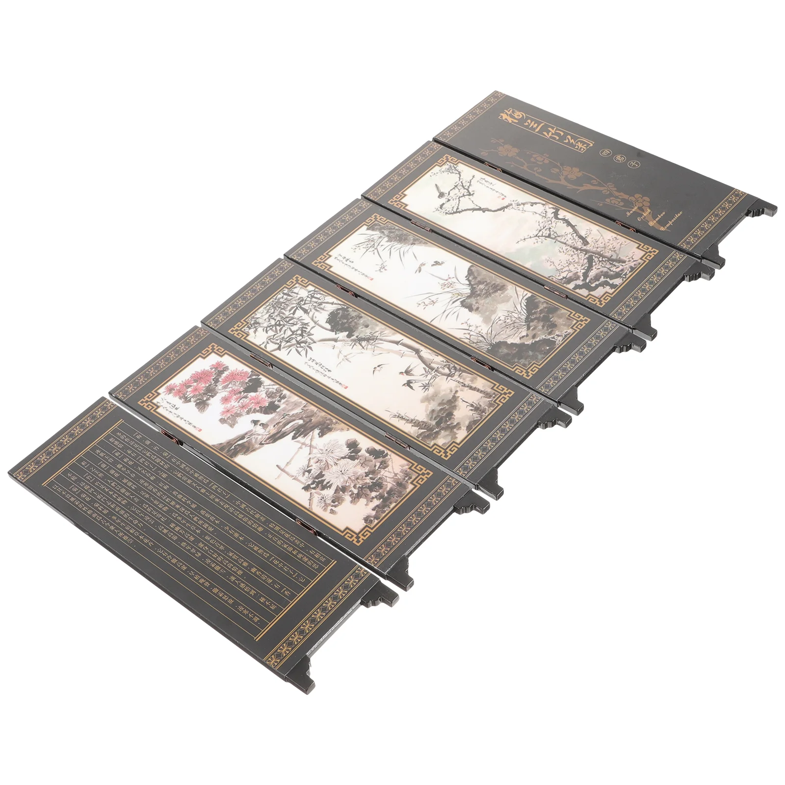 Room Screen Ornaments Decorations Vintage Wooden Divider Retro Office Desk