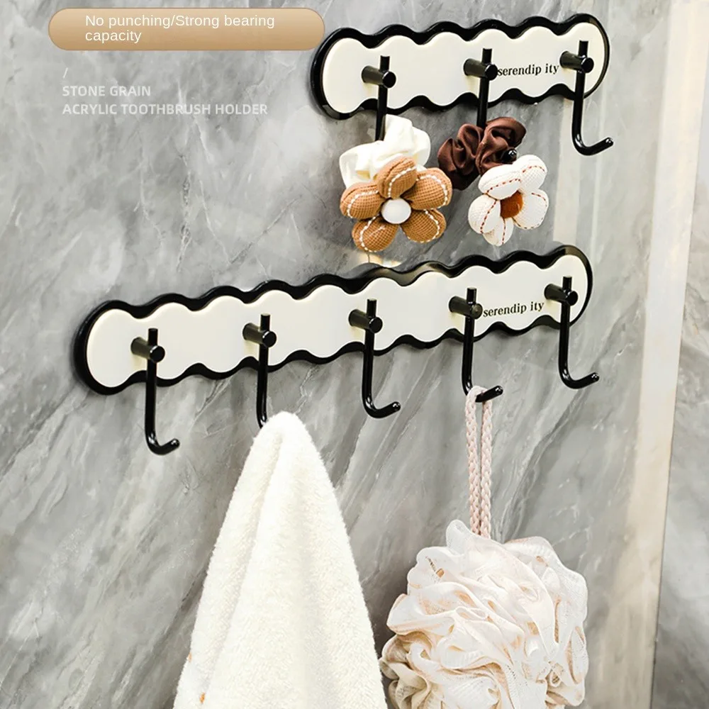 New Strong Load Bearing Capacity Washbasin Hook Suction Cup ABS Wall Mounted Grey Towel Hanger Bathroom