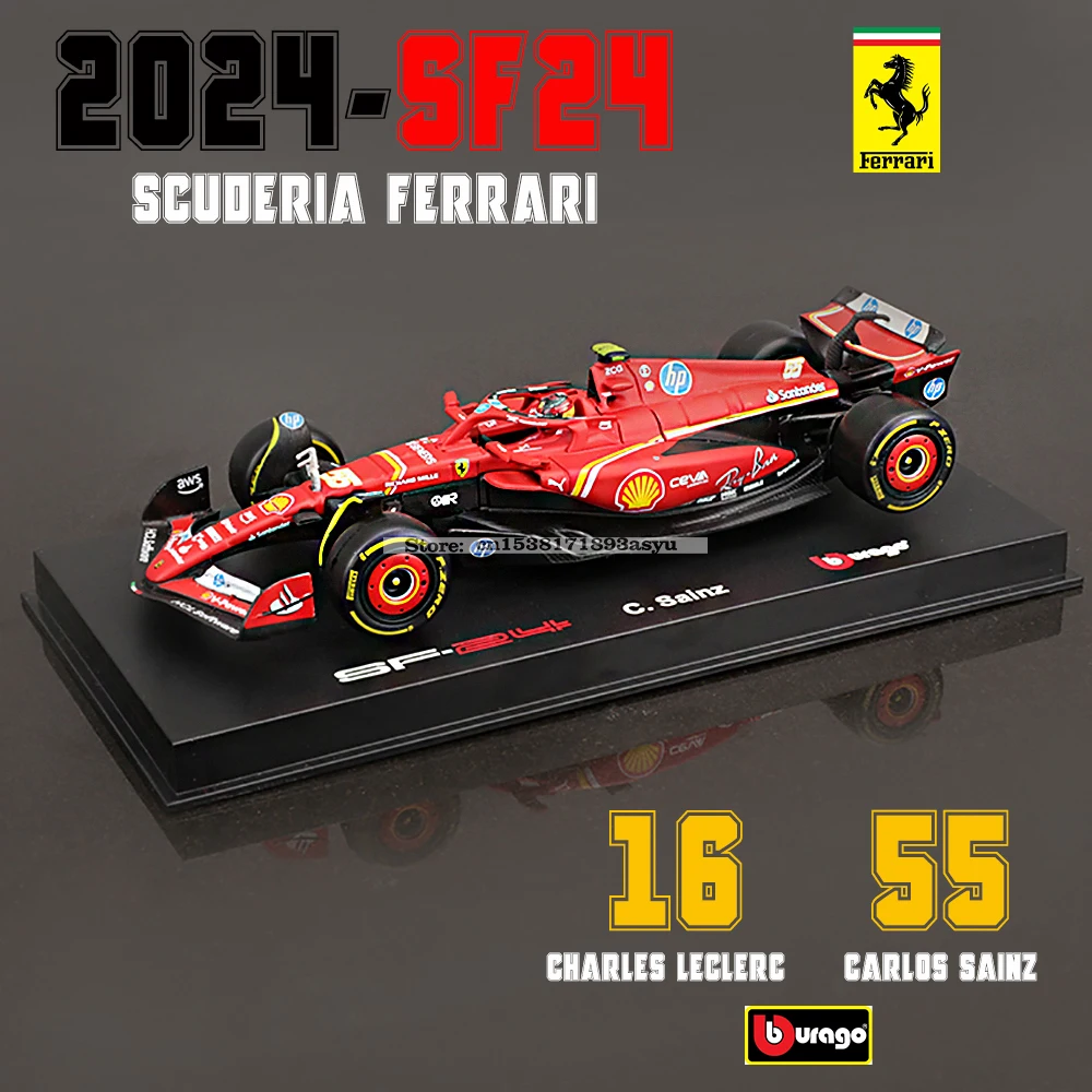 新品1/43　ブラーゴ　フェラーリF1 2024　SF24+トランスポーター Amazon.com: Bburago 1:43 Ferrari SF-24 (2024) Die-Cast Model Car