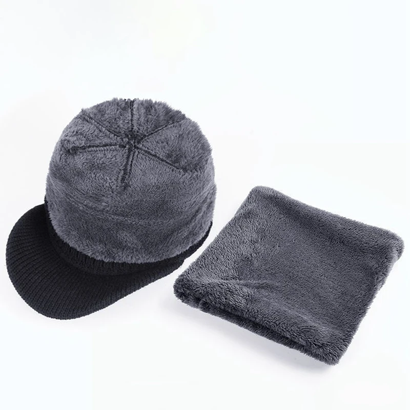 Winter Hat For Men Women Skullies Beanie Wool Scarf Balaclava Mask Bonnet Knitted