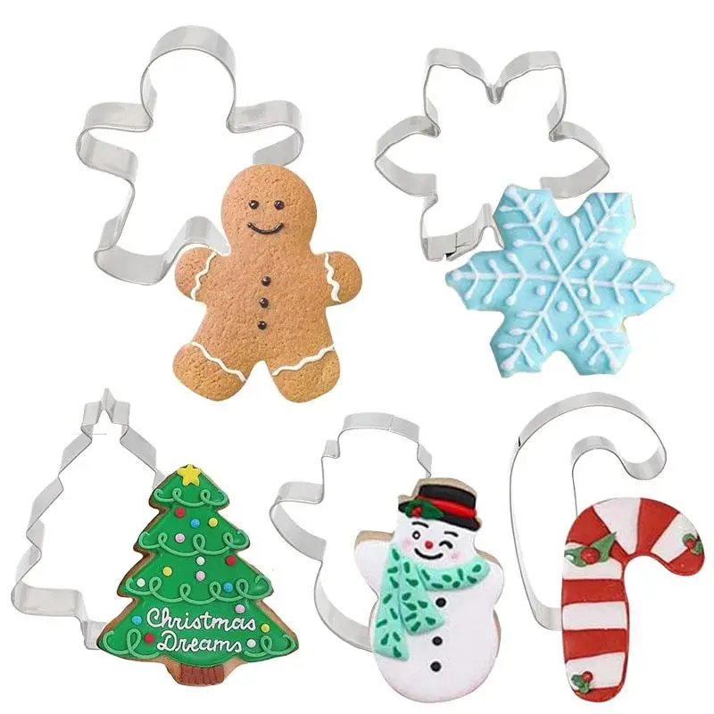 Stainless Steel Cookie Cutter Biscuit Mold Christmas Deer Head Reindeer Gingerbread Man cookie cutters cookie mold