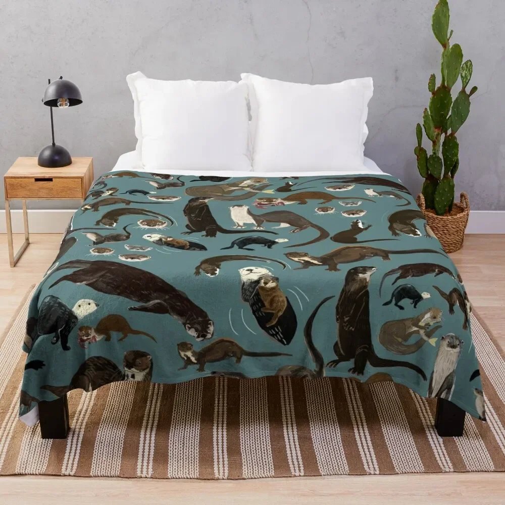 

Sea Otters Throw Blanket Shaggy Single Bed covers Blankets
