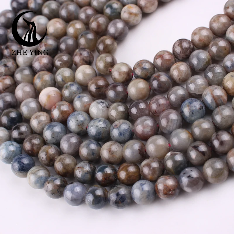 New Natural Blue Sapphires Stone Beads A+ Smooth Round Loose Spacer Beads for DIY Jewelry Making Bracelets 6 8mm 15
