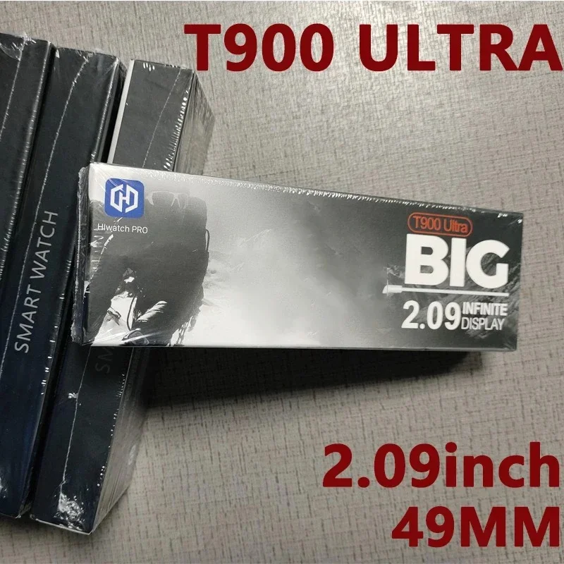 도매 T900 울트라 스마트워치 2.09인치 HD 디스플레이 49mm BT 통화 심박수 모니터 무선 충전 스마트워치 (안드로이드, iOS용) 신제품